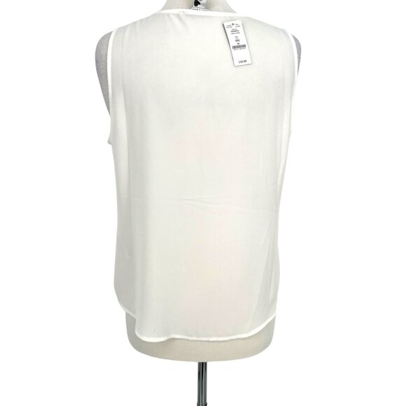 WHBM Ruffle Front Sleeveless Shell Blouse White Size Medium NWT - Picture 6 of 13